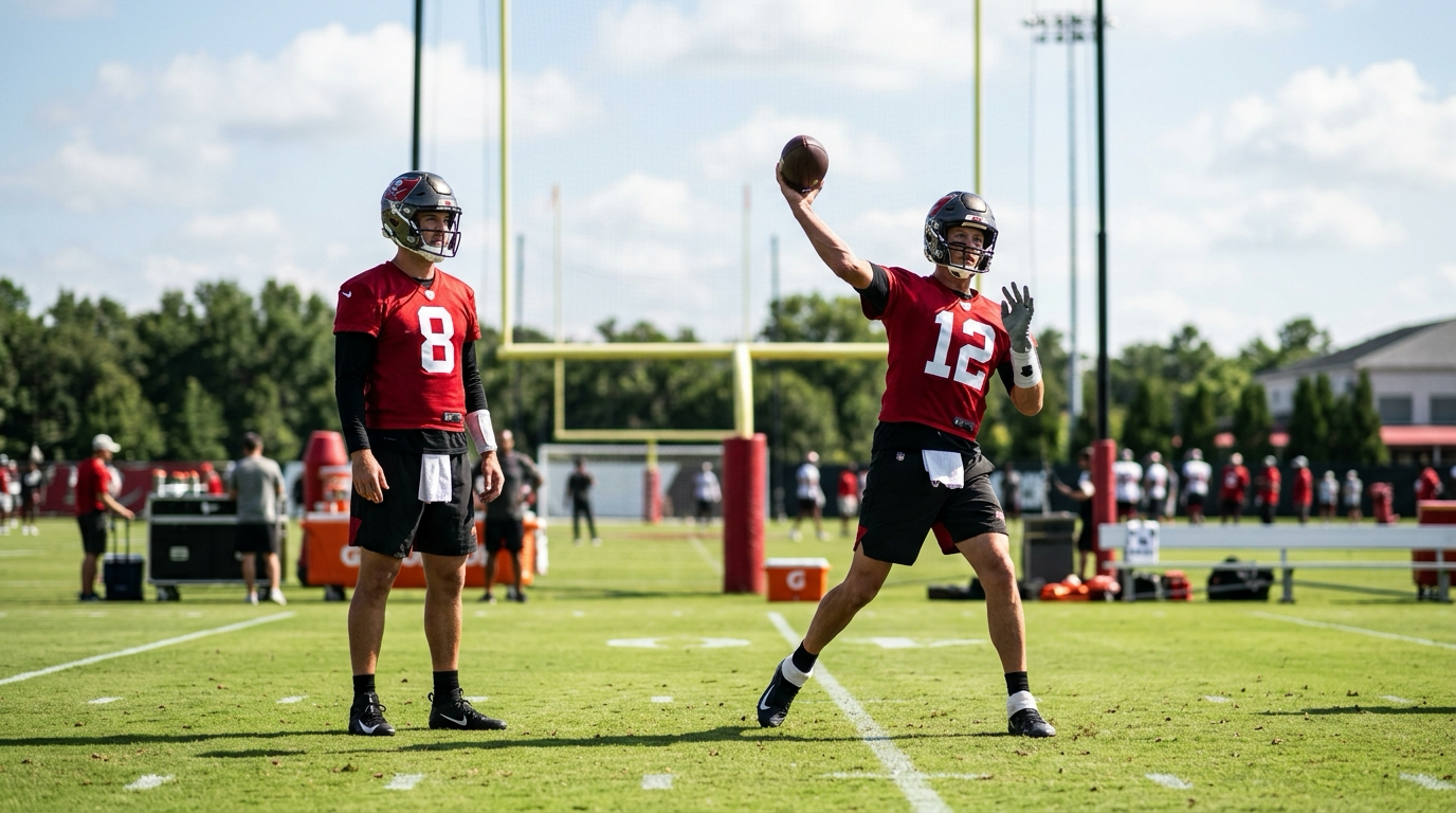 Atlanta Falcons quarterback throwing during minicamp practice